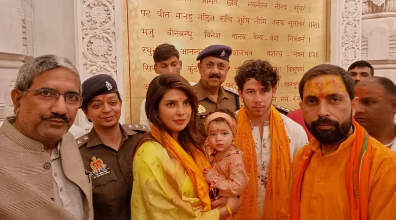 Pics: Priyanka Chopra & Nick Jonas At Ayodhya Ram Mandir
