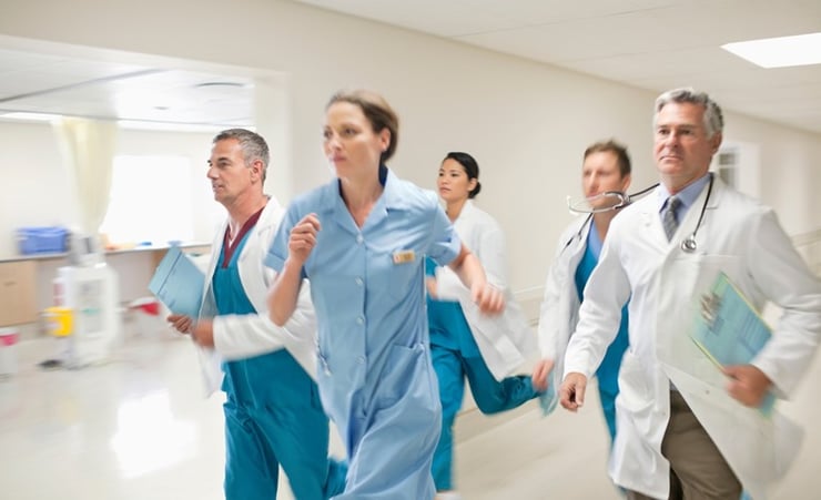 THOUSANDS OF NURSES ARE JUMPING ACROSS THE DITCH