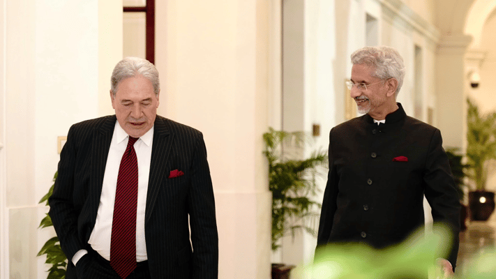 New Zealand Deputy PM Winston Peters with India's External Affairs Minister S Jaishankar