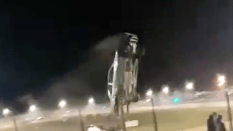 Video: Scary Moments As Speedway Car Crashes Over Safety Fence