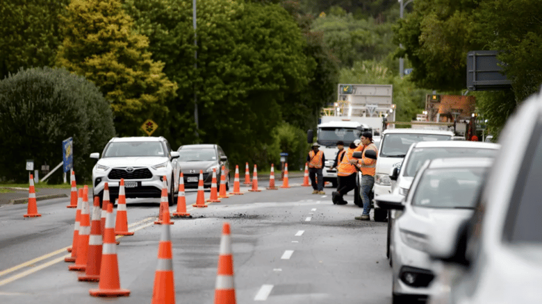 Sinkhole Opens Up On Auckland Road As Water Main Bursts