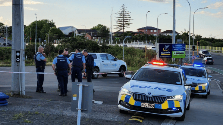 Police at the scene where Faranza Yaqubi was murdered in Massey, west Auckland, on 19 December 2022