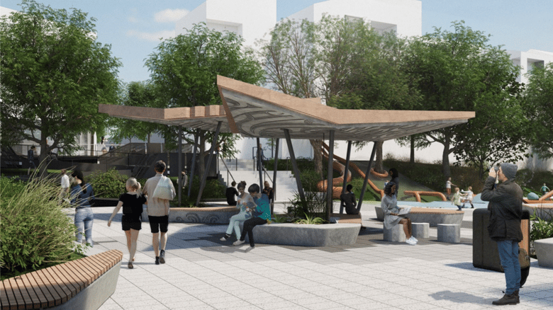 Public Plaza, Play Area: First Look At Onehunga Makeover