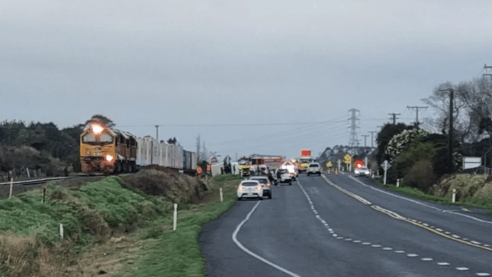 A train and truck crash in Statford has left the truck driver seriously injured.
