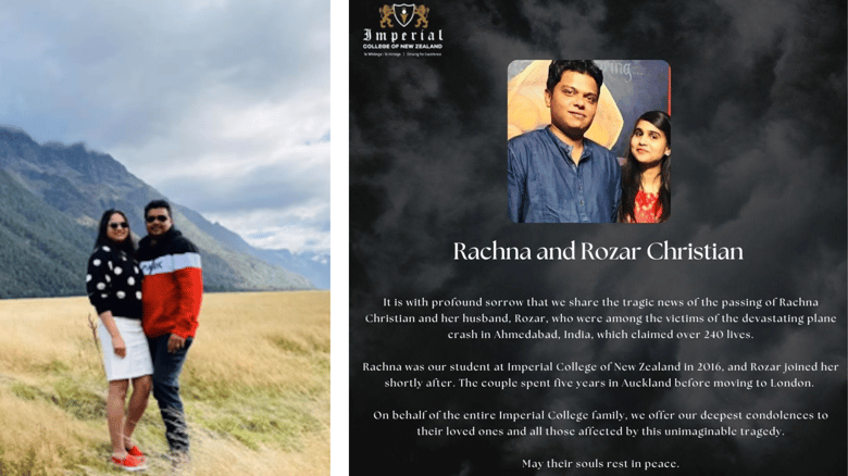 Imperial College NZ Remembers Air India Crash Victim Rachna Christian
