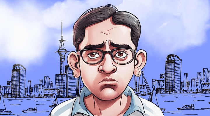 indian student New Zealand caricature