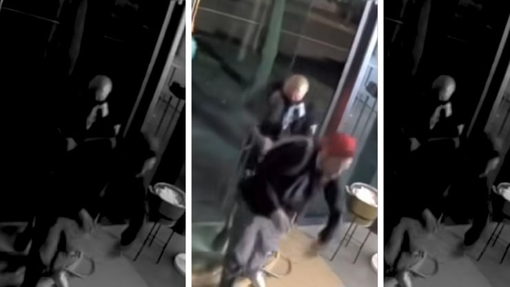 CCTV footage shows thieves breaking in the store