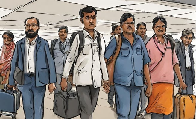indian migrants caricature