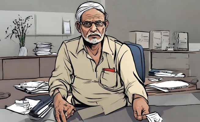 indian job scam victim caricature