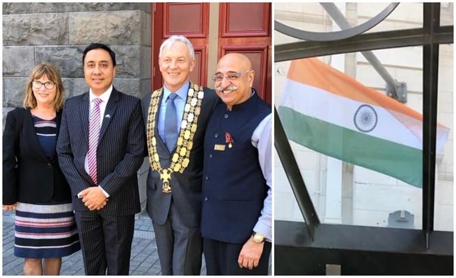 Indian flag hoisted at Auckland Townhall