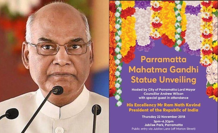 Indian President to unveil Gandhi statue in Australia