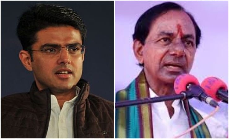 Congress leads in three BJP-ruled states, TRS in Telangana