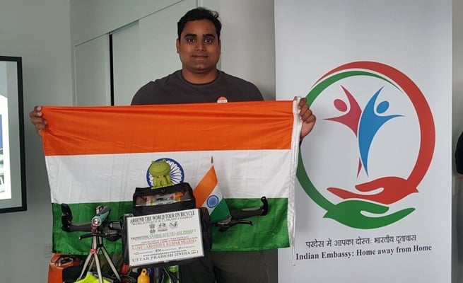 Indian cyclist on world tour plans to cover NZ in 35 days