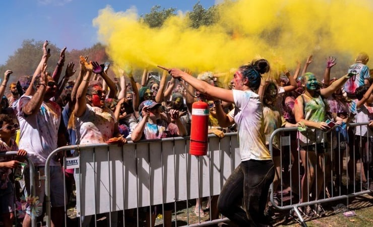 Holi season begins, draws thousands at the first event in ChCh