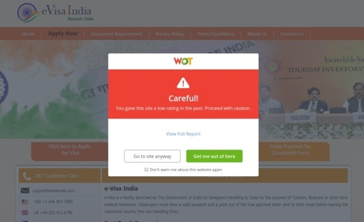 High Commission of India warns to be aware of malicious sites for E-visas to India