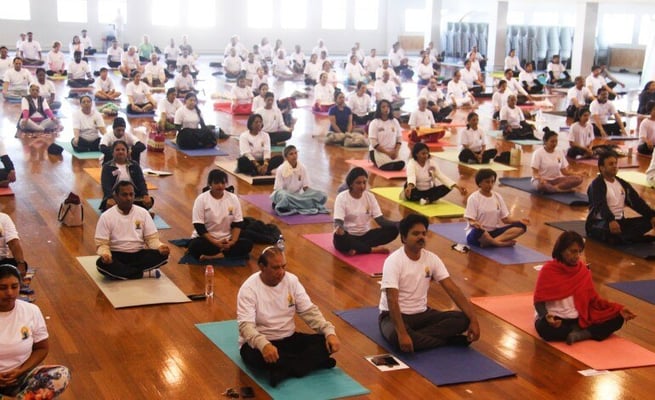 International Yoga Day: Chilling morning fails to deter enthusiasts from coming out in huge numbers