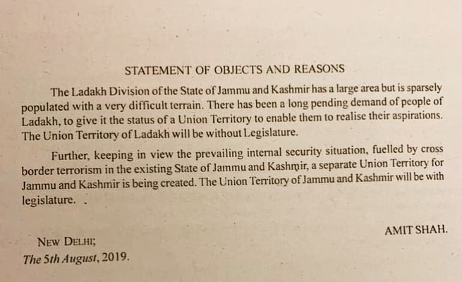 Article 370 to go, J&K no more a state: Union Home Minister Amit Shah