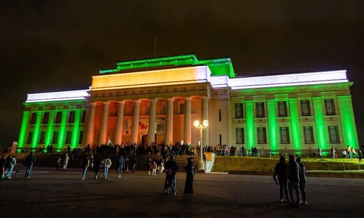 Auckland Museum lightens in tricolour to mark India’s 73rd Independence Day