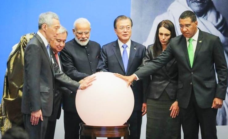 Jacinda Ardern joins world leaders in inaugurating Gandhi solar park at UN