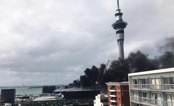 Auckland CBD choked in traffic as firemen try to douse SkyCity Convention fire