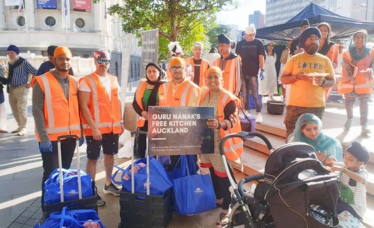 Guru Nanak Free Kitchen spreads Guru's teachings at Aotea Square