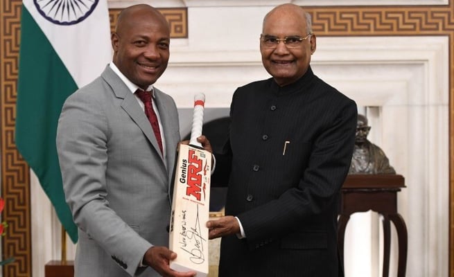 Cricketing legend Brian Lara meets on President Ram Nath Kovind