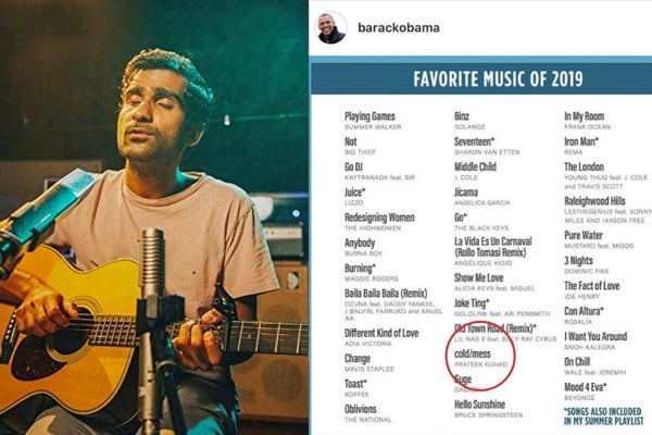 Prateek Kuhad's song in Barack Obama's top 35 songs list