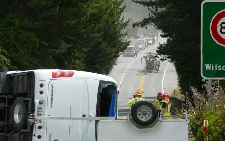 Two still in hospital after bus crash near Queenstown