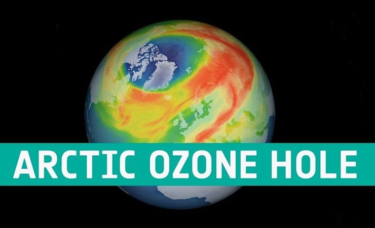 Unusual mini-ozone hole opens over the Arctic