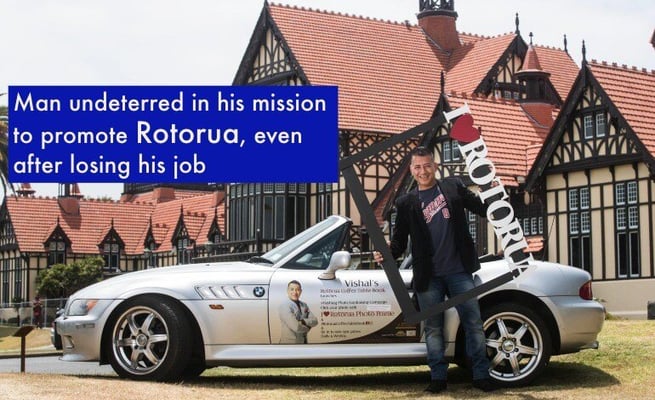 Man undeterred in his mission to promote Rotorua, even after losing his job