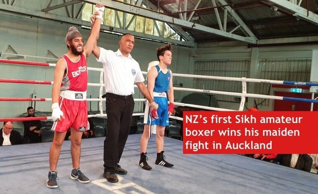 NZ’s first Sikh amateur boxer wins his maiden fight in Auckland