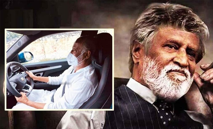 Rajinikanth wears mask and drives Lamborghini, pic goes viral