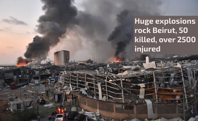 Update: Over 70 killed, 3,700 injured in Beirut blasts