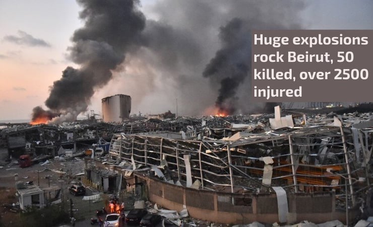 Update: Over 70 killed, 3,700 injured in Beirut blasts