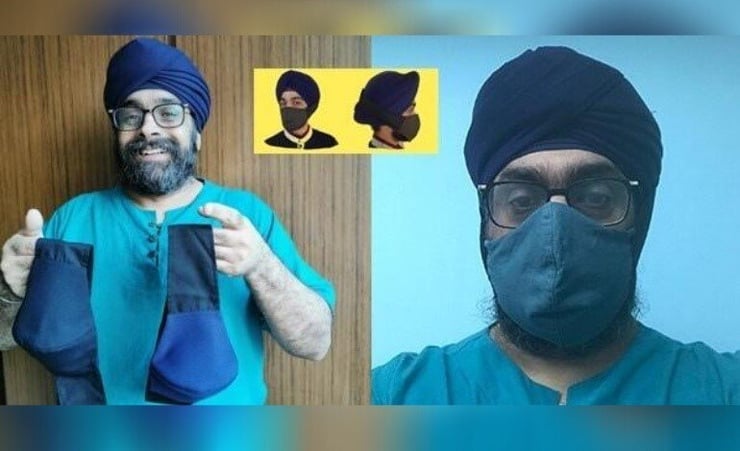 Singaporean couple design special mask for Sikh men to fit turban and beard