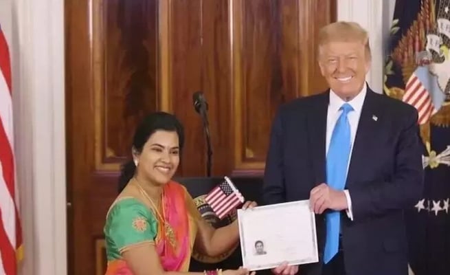 Trump welcomes Indian as new US citizen at White House rite