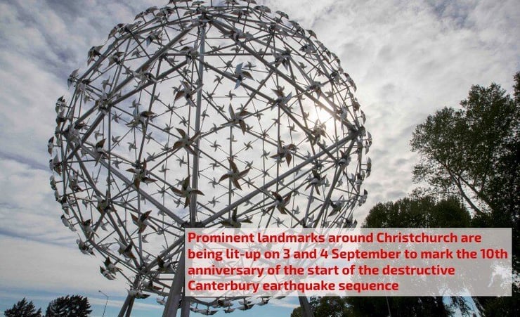 Landmark lighting to mark 10 years since first big quake