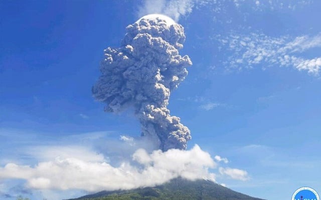 Volcano in Indonesia erupts