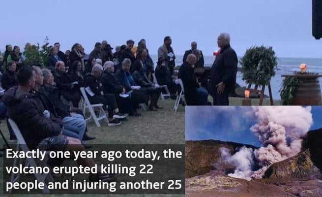 Ceremony marks one year since Whakaari eruption