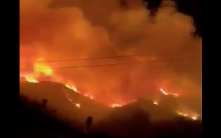 Large scrub fire in Port Hills, Christchurch