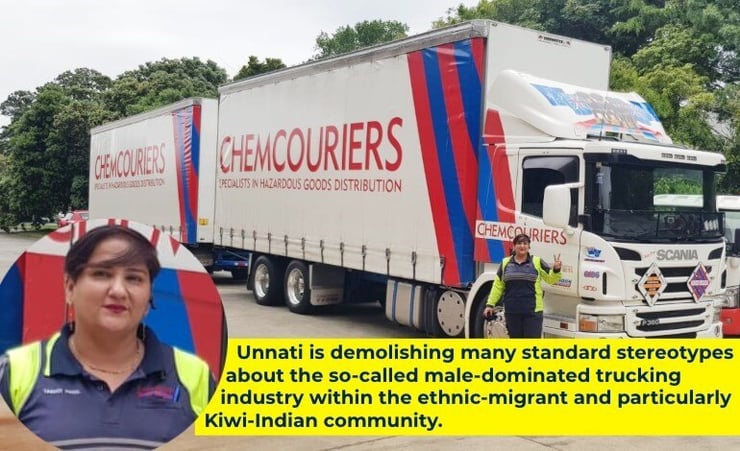 What does it mean to be first Kiwi-Indian woman Class 5 truck driver in New Zealand?