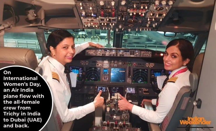 International Women’s Day: Air India’s all-women crew pilot flight from Trichy to Dubai and back
