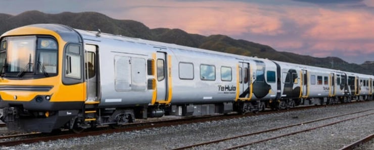 Auckland to Hamilton train ready to leave the station