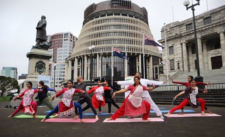 Yoga event organised at NZ parliament grounds in build up to International Day of Yoga 2021