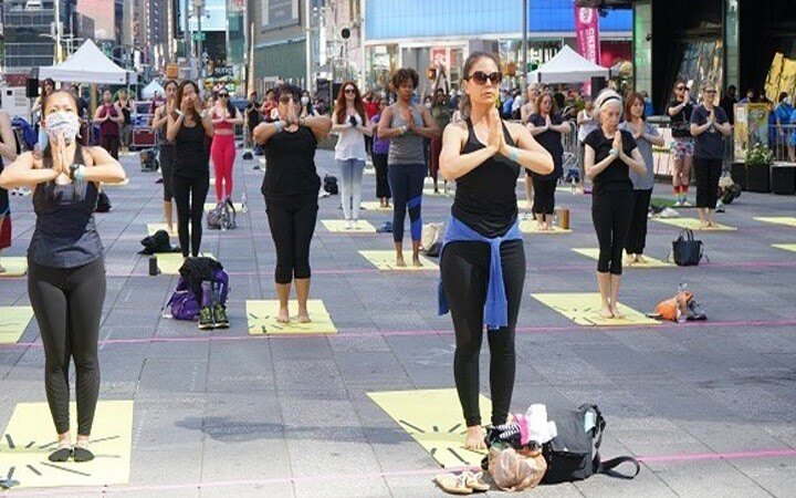 NYC, rising from Covid restrictions, celebrates Yoga Day