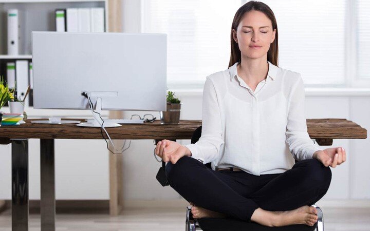 Yoga during lunch breaks to keep stress in-check