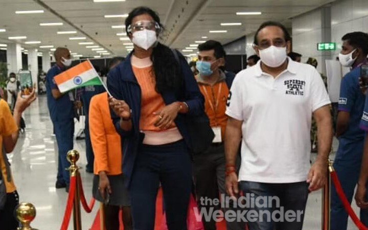 Sindhu accorded warm welcome on arrival in Delhi