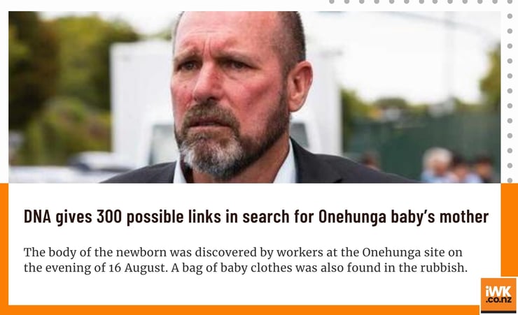 DNA gives 300 possible links in search for Onehunga baby’s mother