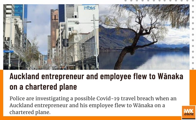 Auckland entrepreneur and employee flew to Wanaka on a chartered plane