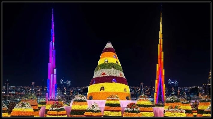 Telangana's Bathukamma showcased on Burj Khalifa